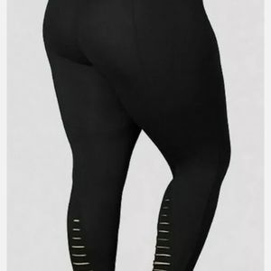 PREMIUM LEGGING - LADDER SLASHED back black